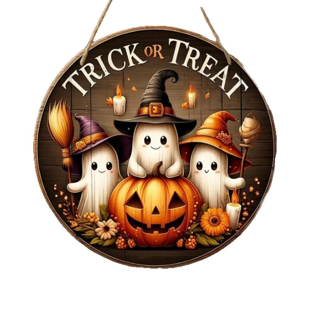 Halloween Wooden House Number Hanging Decor
