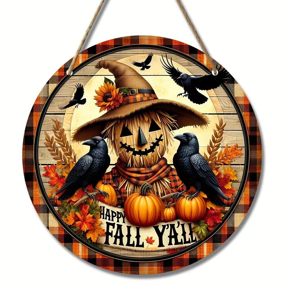 Halloween Wooden House Number Hanging Decor