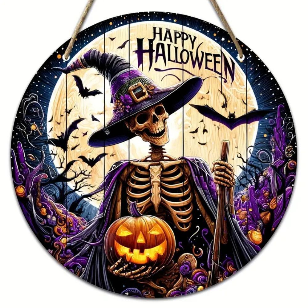 Halloween Wooden House Number Hanging Decor