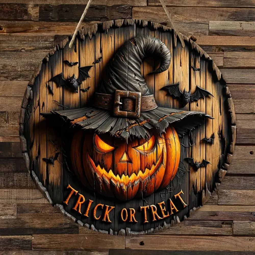 Halloween Wooden House Number Hanging Decor