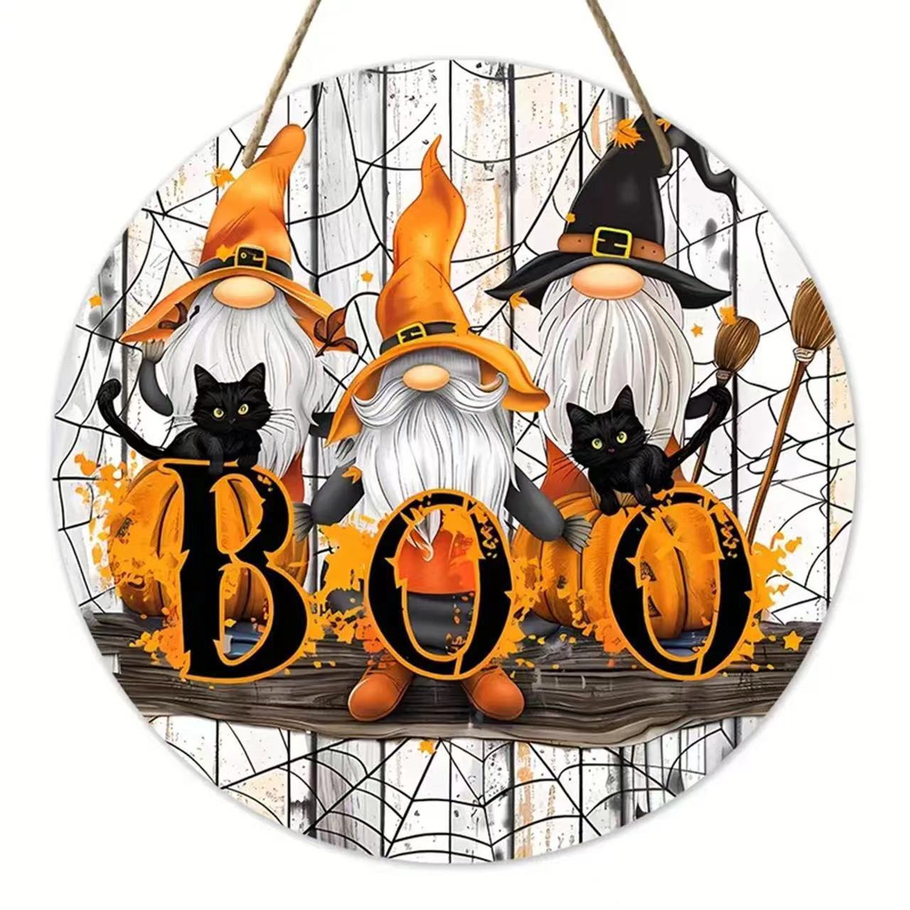 Halloween Wooden House Number Hanging Decor