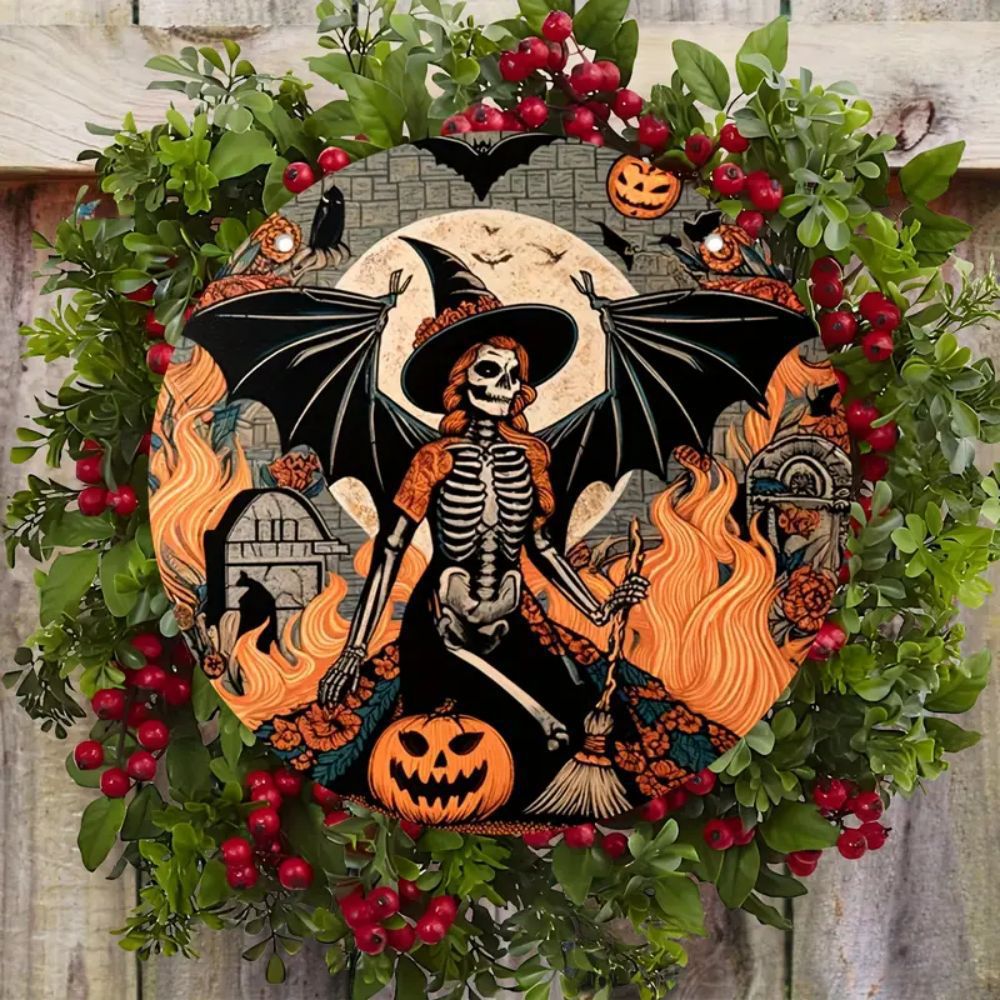 Halloween Wooden House Number Hanging Decor