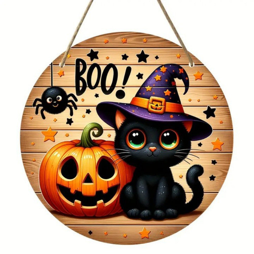 Halloween Wooden House Number Hanging Decor
