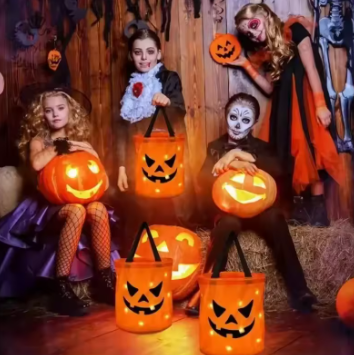 Glowing Pumpkin Halloween Candy Bag