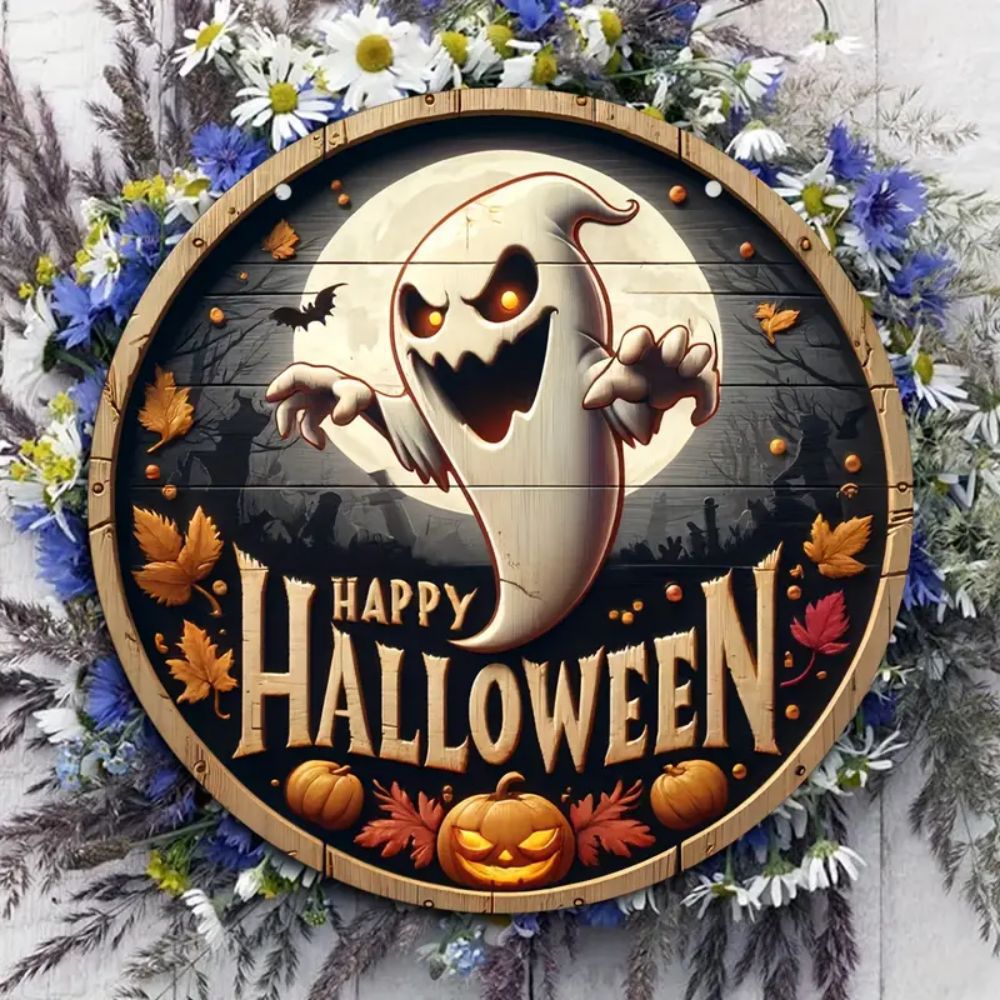 Halloween Wooden House Number Hanging Decor