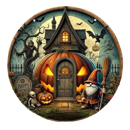 Halloween Wooden House Number Hanging Decor
